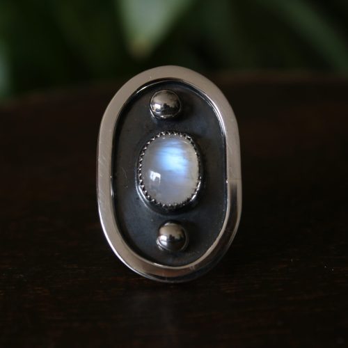 Pieza única Anillo Plata925 con Piedra Luna oval