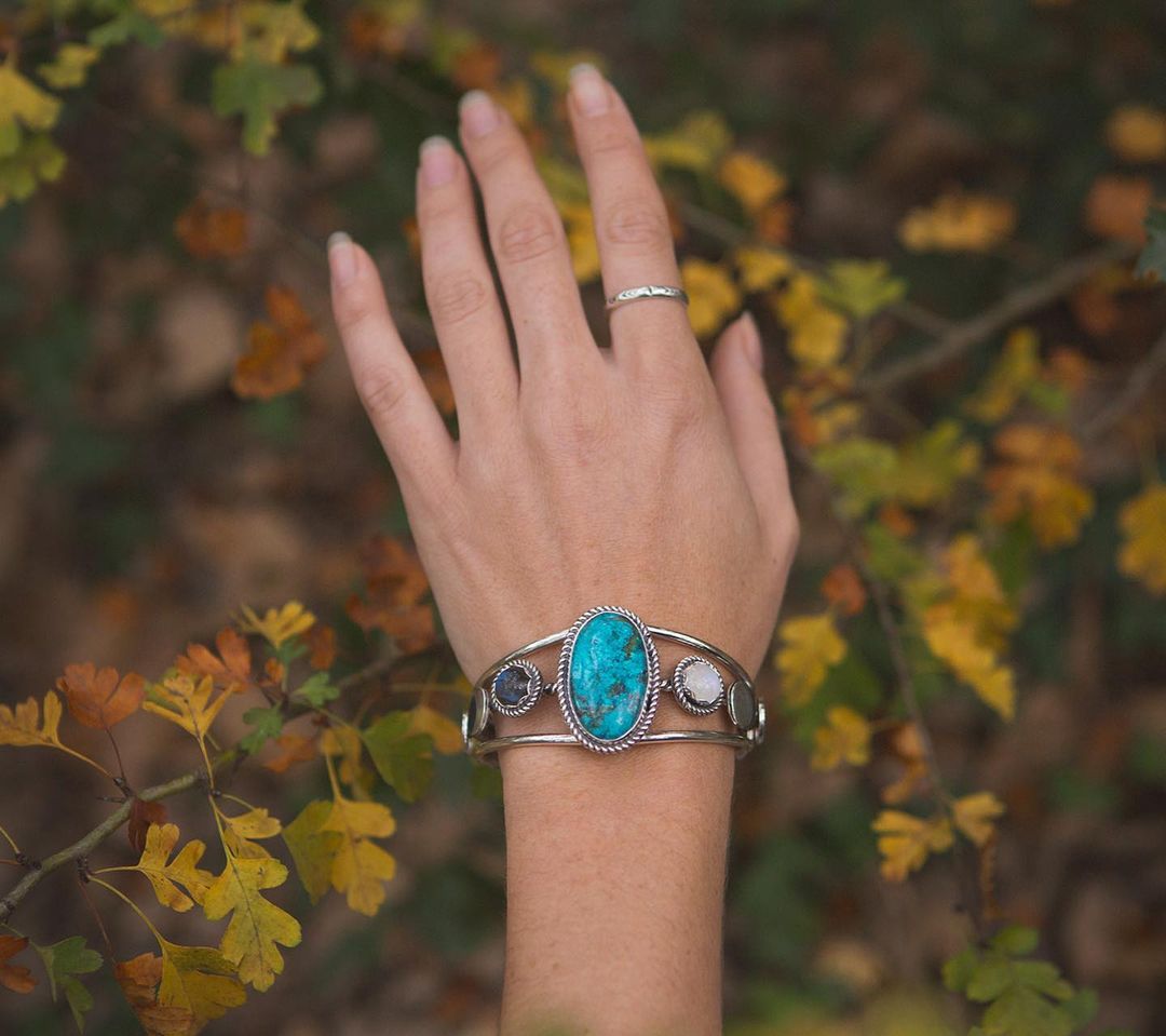 BRAZALETE CICLO LUNAR DE PLATA 925 con LABRADORITA, PIEDRA LUNA y SHATUCKITTE - Imagen 2