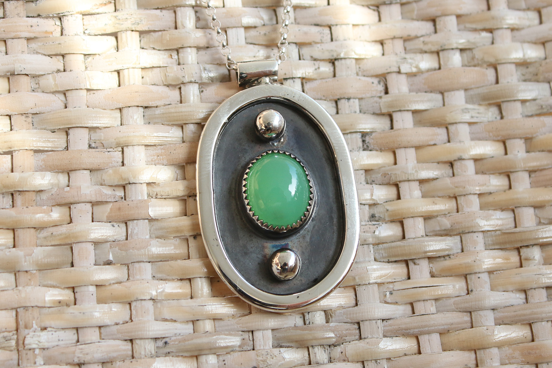 Colgante PLATA 925 con CRISOPRASA