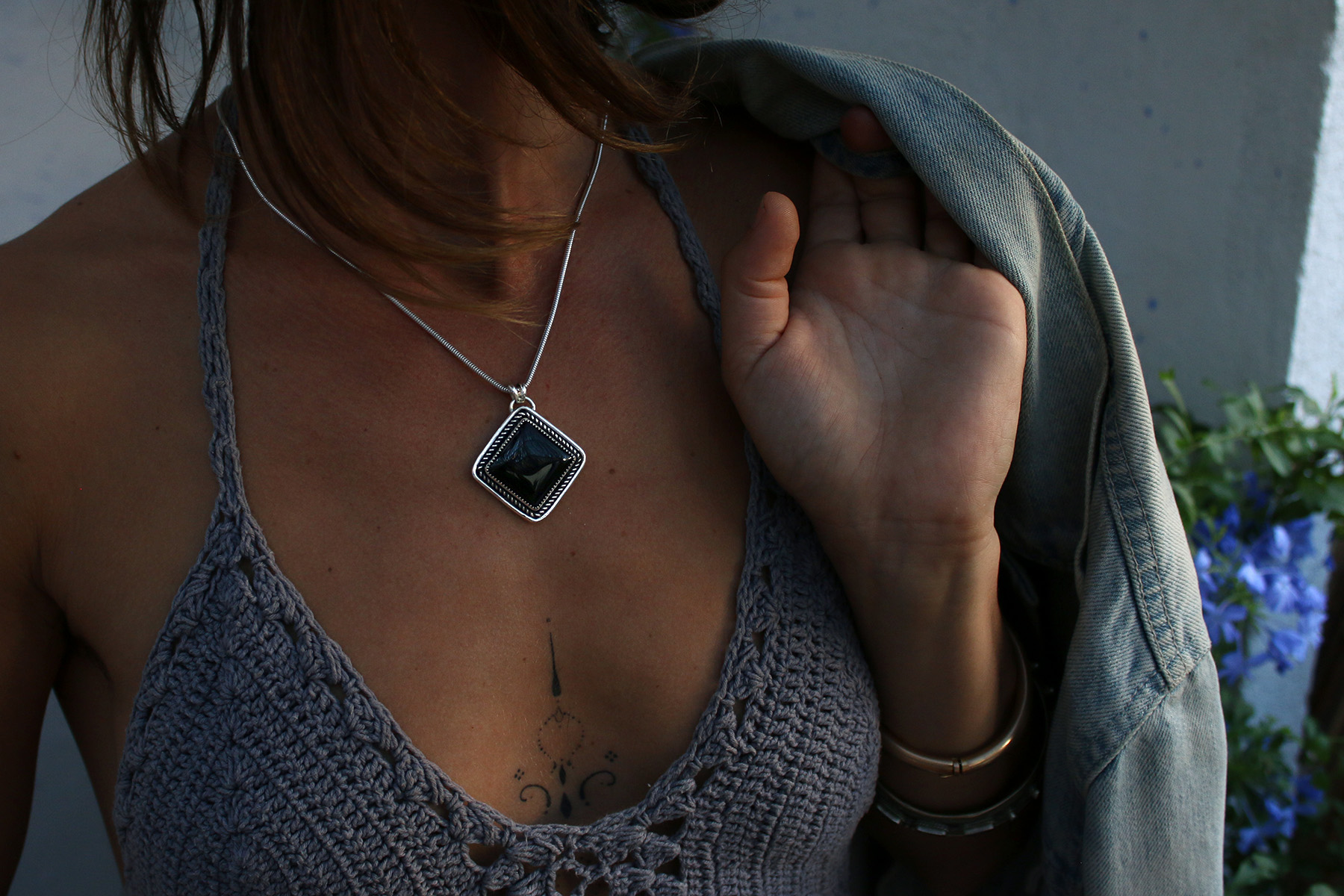 Colgante ÓNIX NEGRO ROMBO - Imagen 2