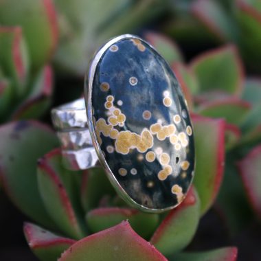 Anillo OCEAN JASPER GRANDE con TRIPLE MISTY – TALLA 16
