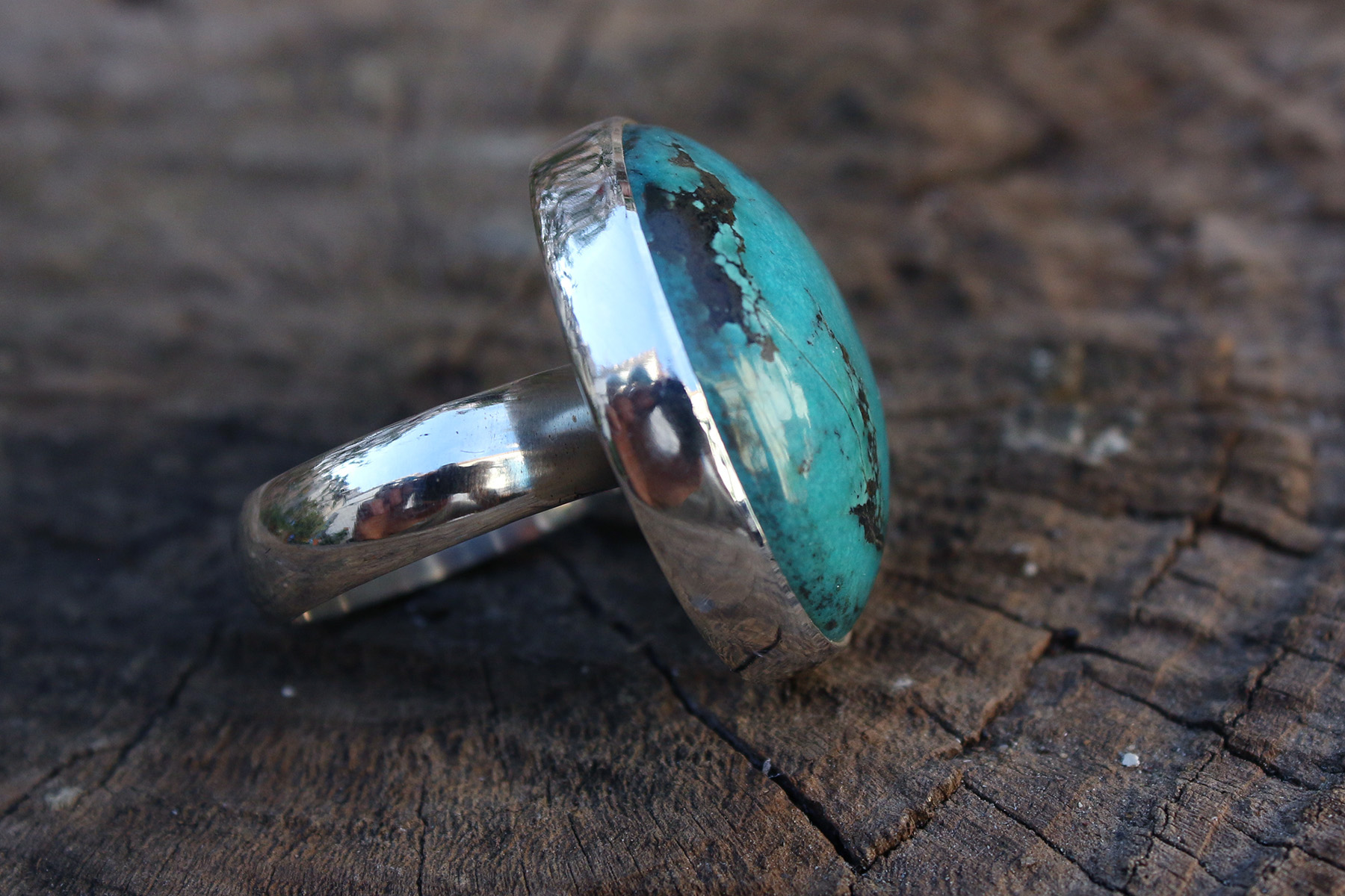 Anillo TURQUESA TIBETANA GRANDE III – TALLA 15 - Imagen 4