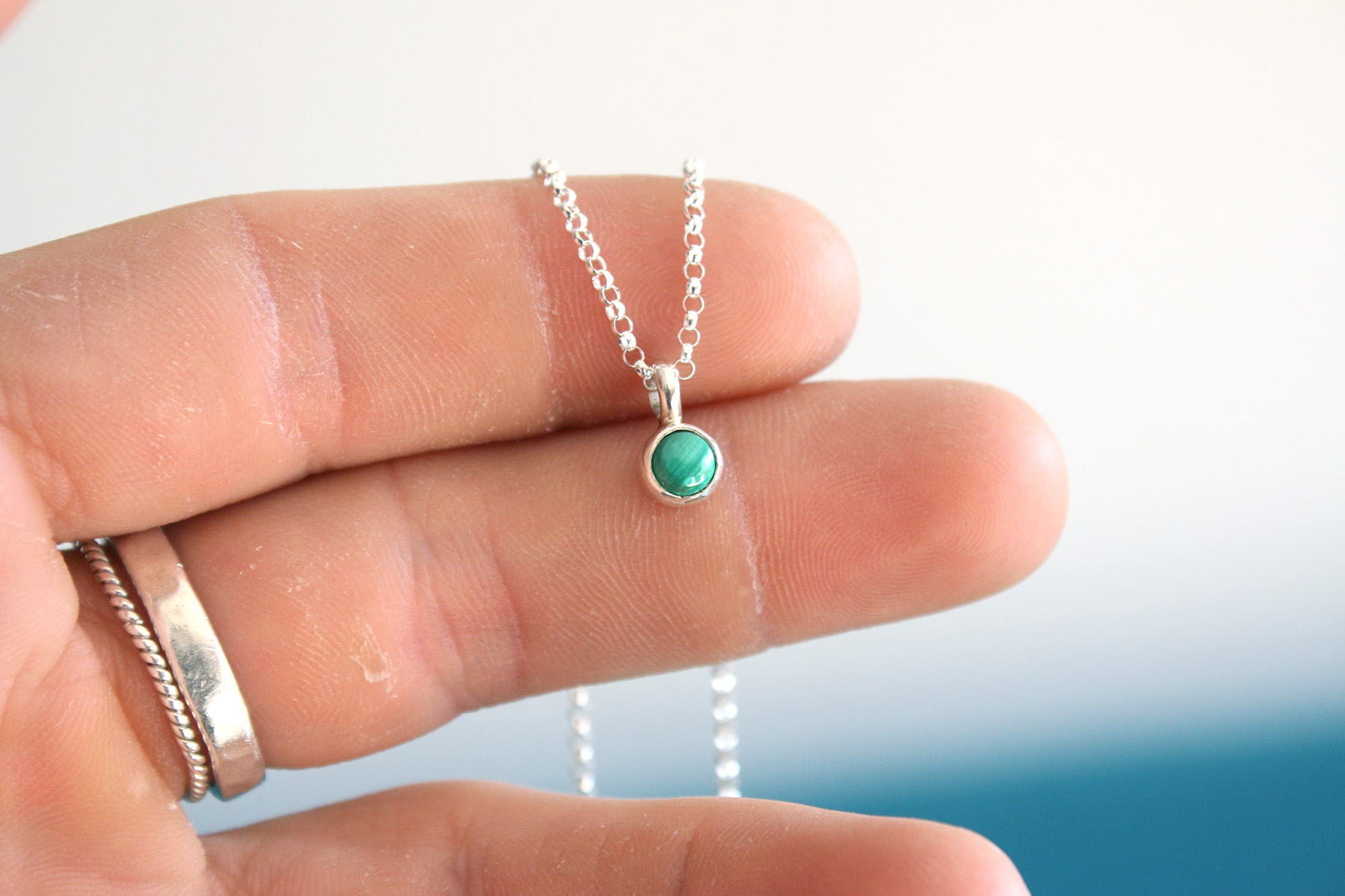 Colgante CIRCLE con MALAQUITA