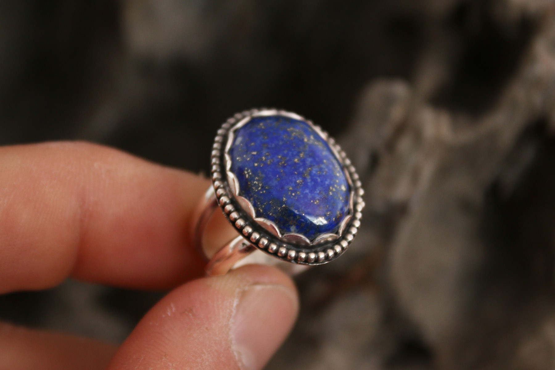 Anillo CLOUD con LAPIZLAZULI III - Talla 12,5