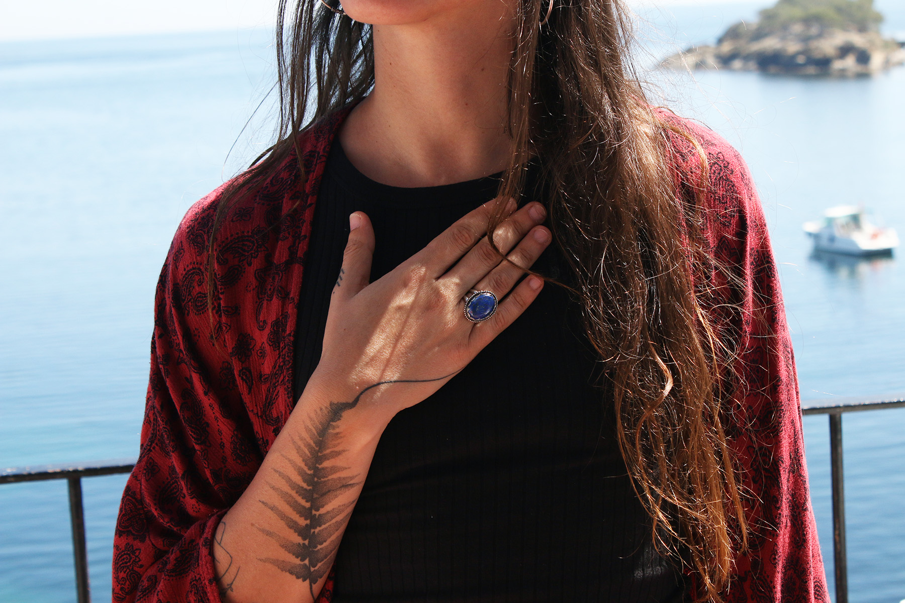 Anillo CLOUD con LAPIZLAZULI III - Talla 12,5 - Imagen 2