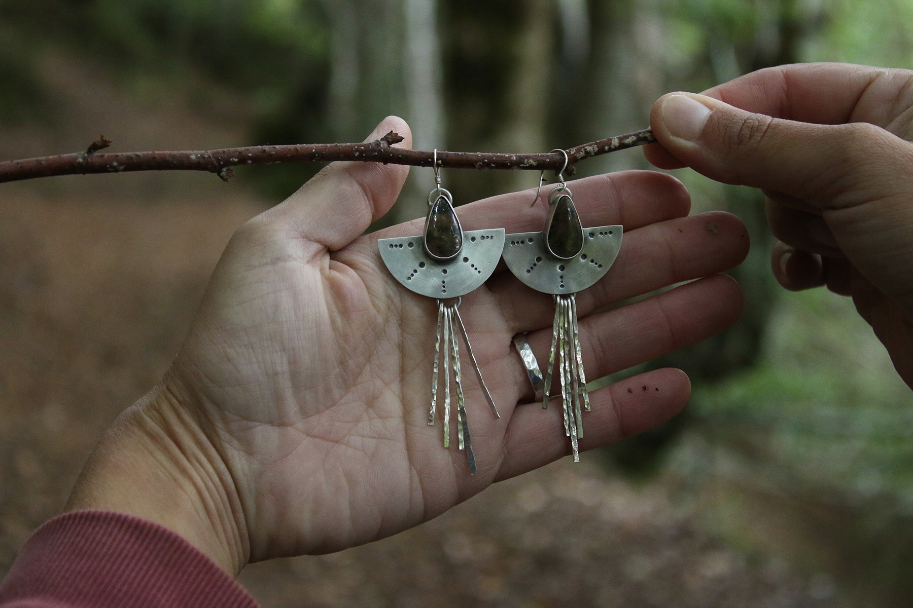 Pendientes Obsidiana Caoba: Gaia