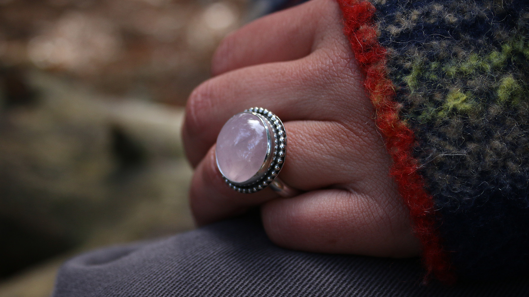 Anillo QUARZO ROSA redondo – Talla 17 - Imagen 4