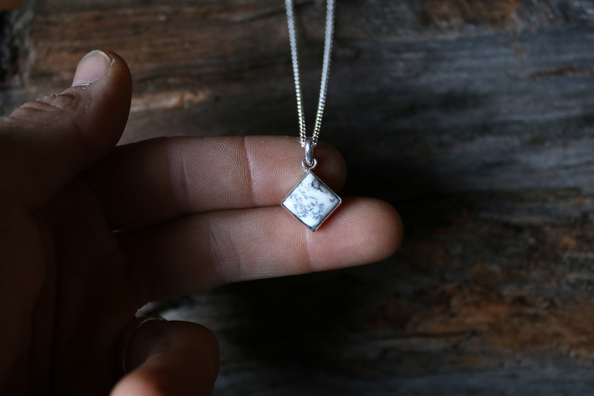 Colgante ROMBO con AGATA DENDRITICA