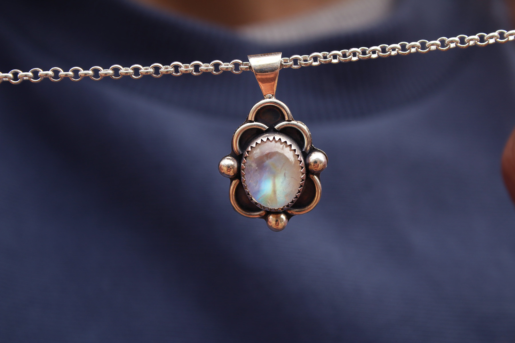 Colgante MANDALA con PIEDRA LUNA