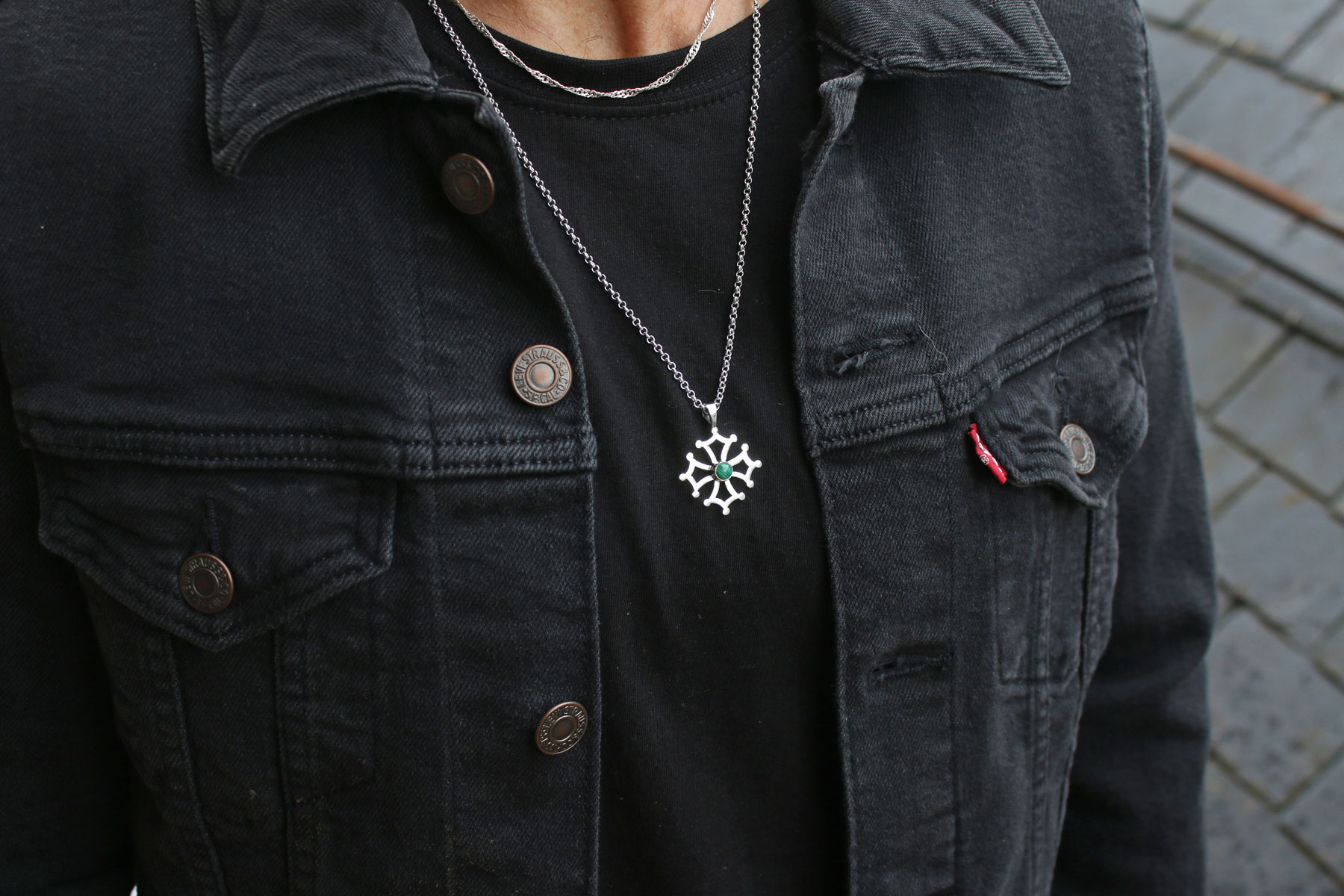 Colgante CRUZ OCCITANA con MALAQUITA - Imagen 3