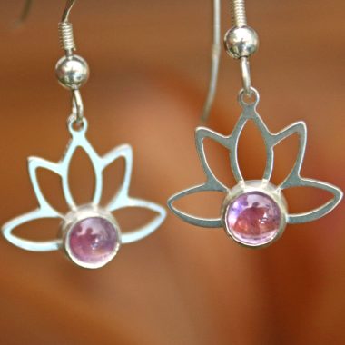 Pendientes Lotus con AMATISTA