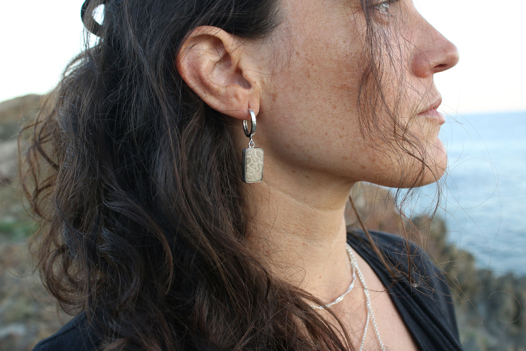 Pendientes RAIZ con Coral Blanco - Imagen 2