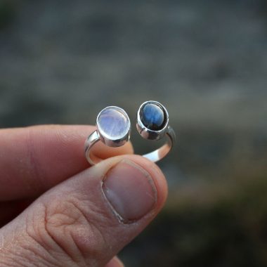 Anillo DRAGON con LABRADORITA y PIEDRA LUNA Talla – 16,17, 18