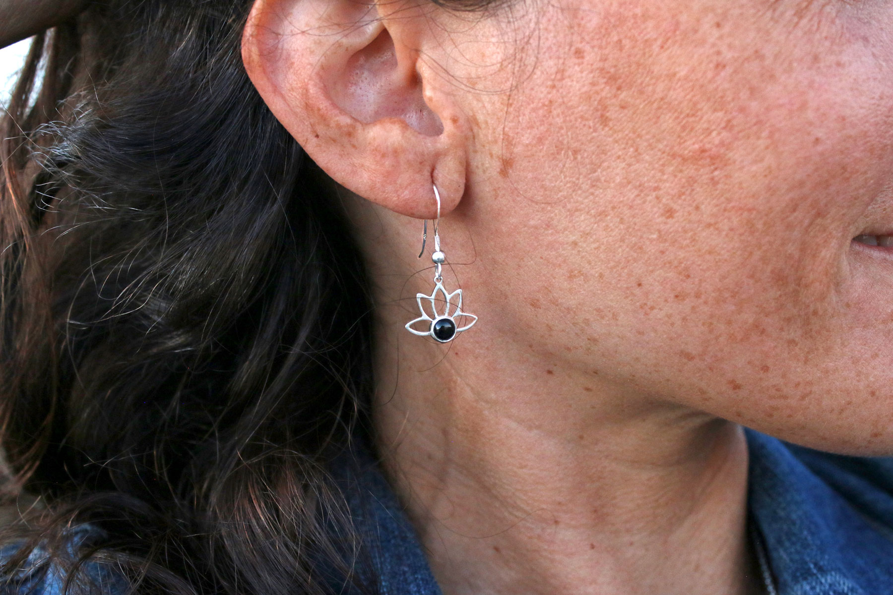 Pendientes Lotus con AMATISTA - Imagen 3
