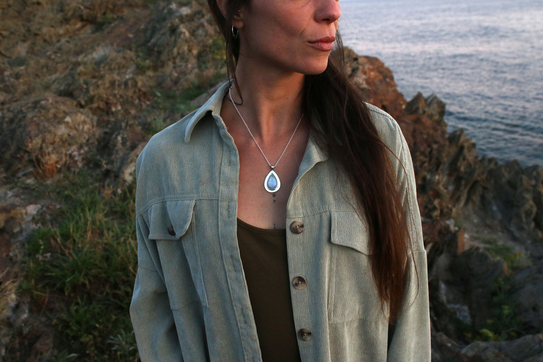 Colgante LAGRIMA de Piedra Luna - Imagen 2