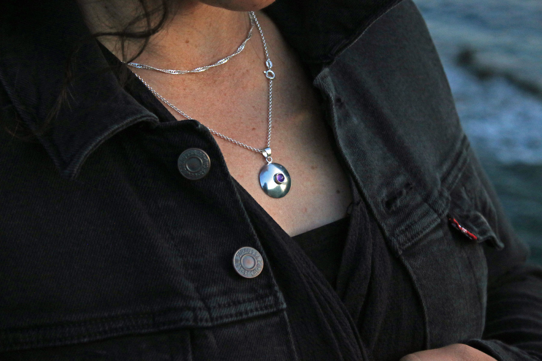 Colgante LUNA LLENA con AMATISTA - Imagen 3