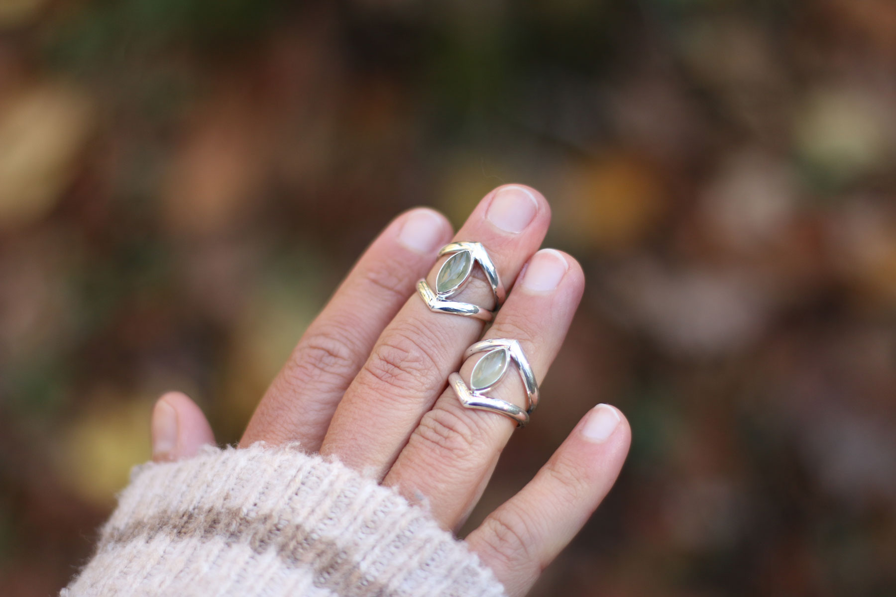 Anillo SAVIA I con PREHNITA - Imagen 2