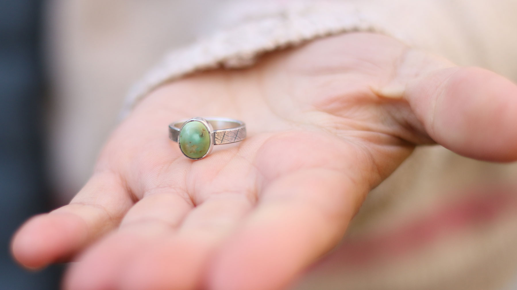 Anillo HOJA I con Turquesa