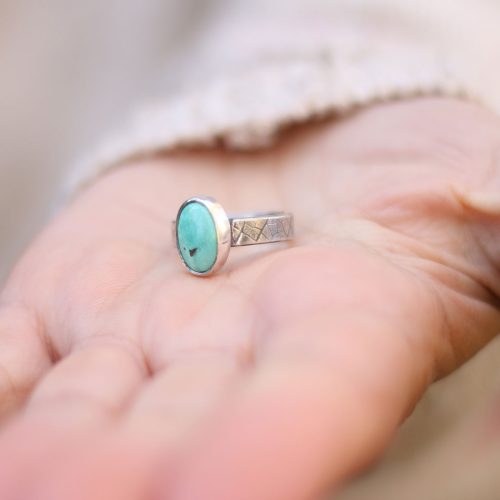 Anillo HOJA II con Turquesa