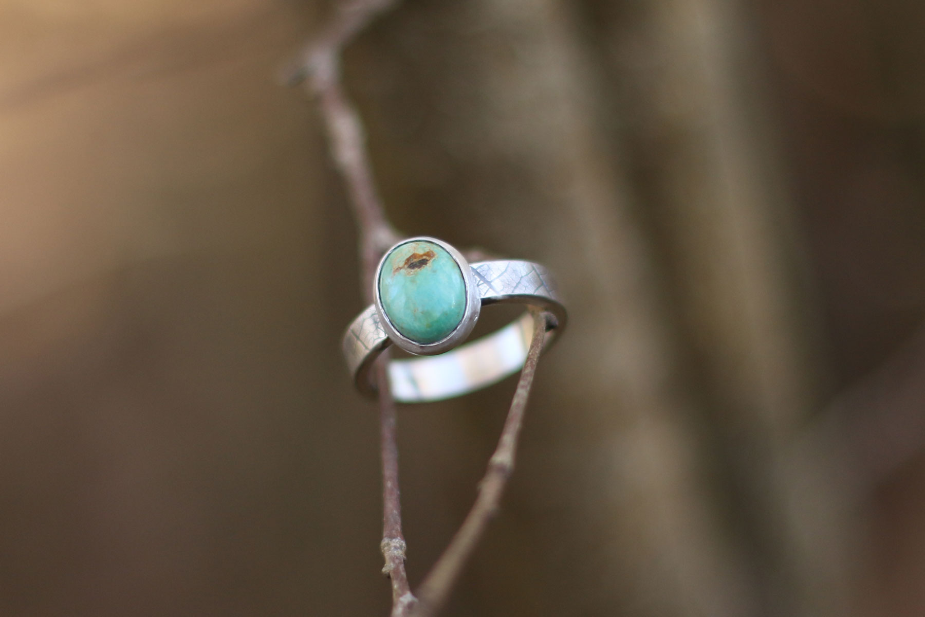 Anillo HOJA III con Turquesa