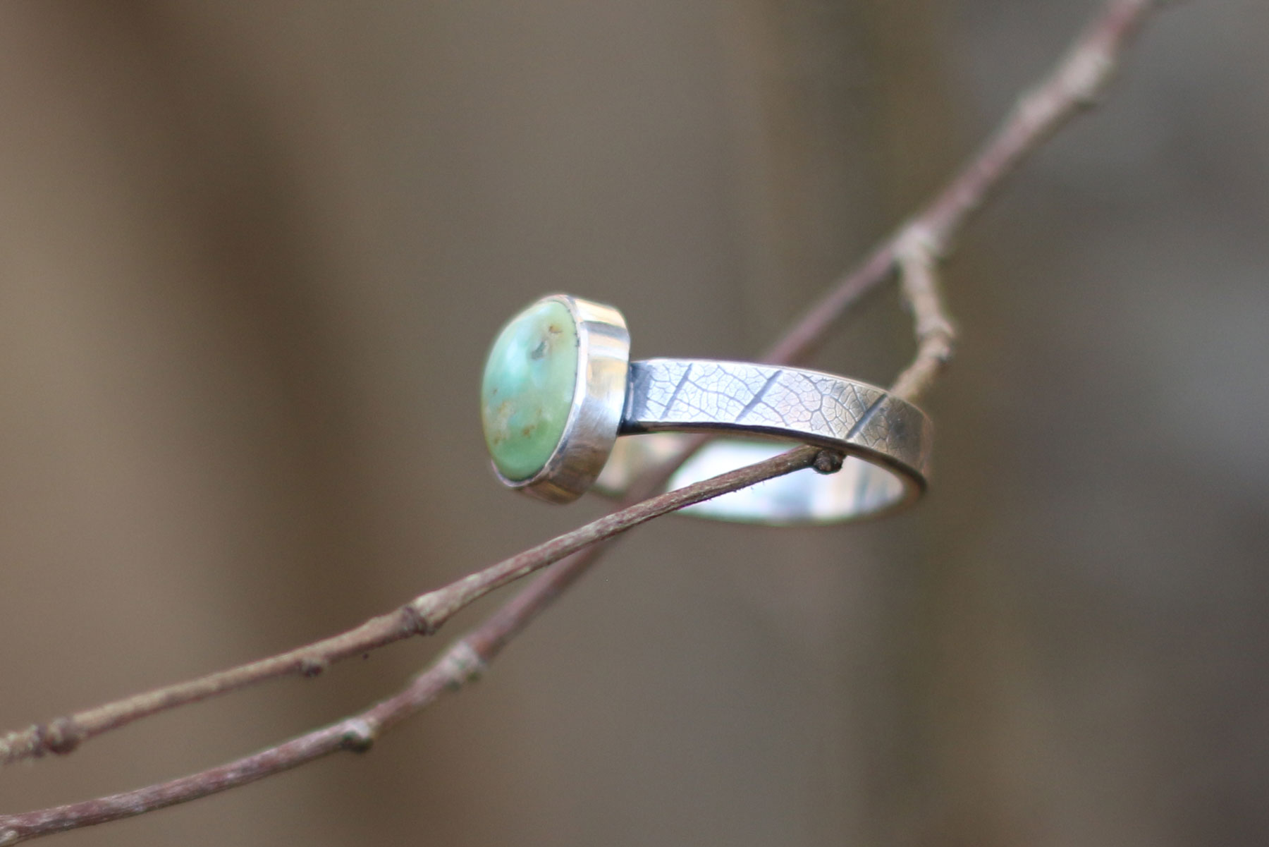 Anillo HOJA I con Turquesa - Imagen 3