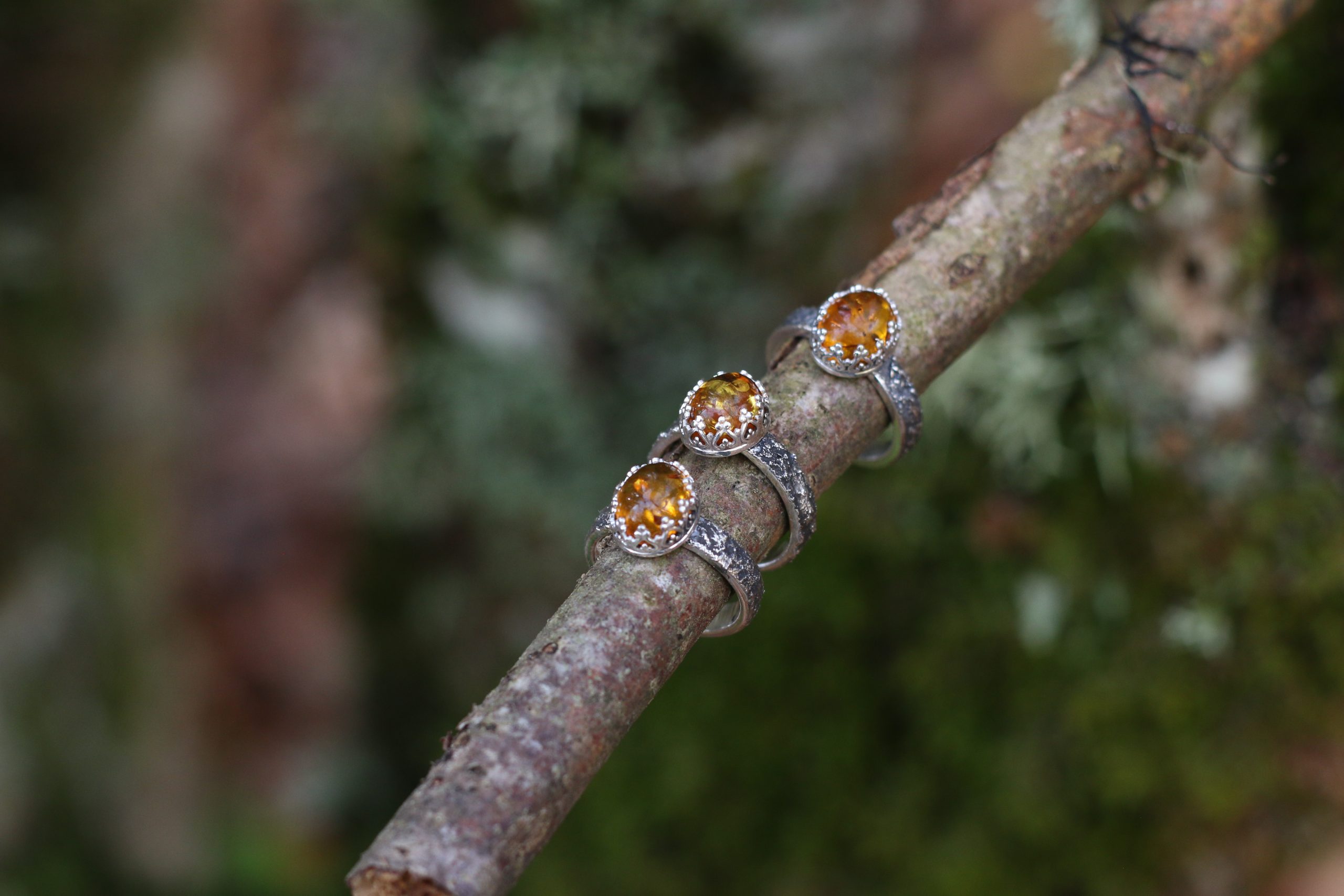 Anillo CORTEZA con AMBAR - Imagen 4