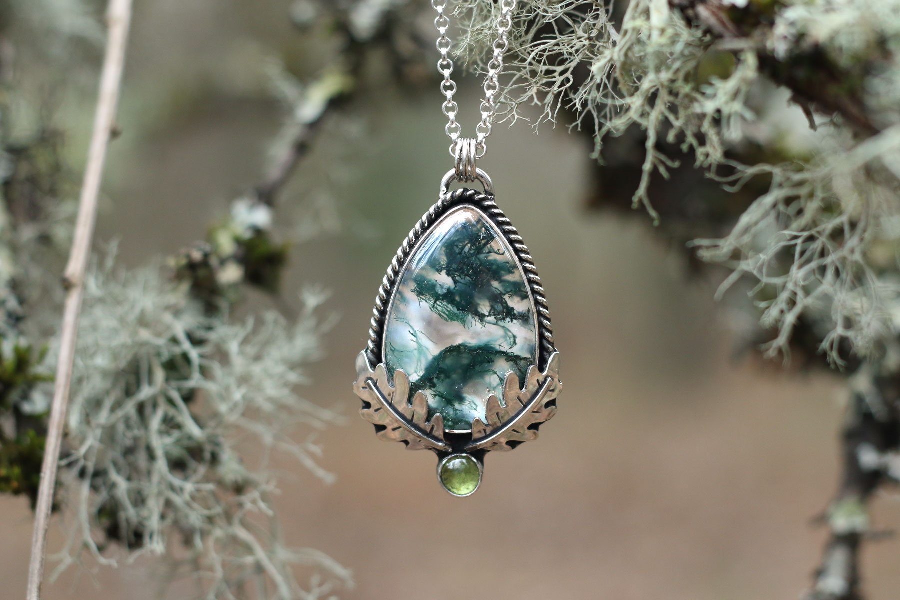 Colgante BRAMA con AGATA MUSGOSA